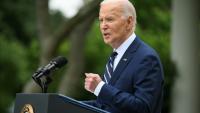 Le président américain Joe Biden lors d'une conférence de presse à Washington le 14 mai 2024