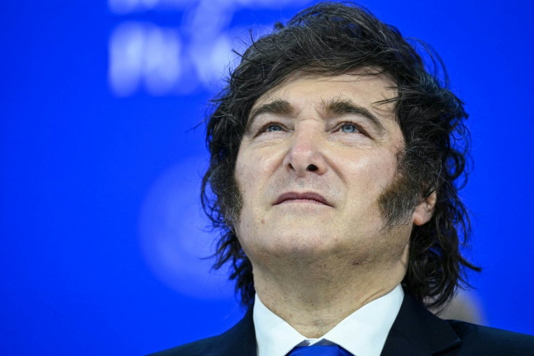 Le président argentin Javier Milei le 22 janvier 2026, à Davos, en Suisse