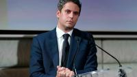 Le candidat Renaissance à la présidentielle Gabriel Attal à Paris le 14 octobre 2026