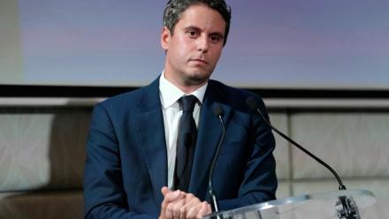 Le candidat Renaissance à la présidentielle Gabriel Attal à Paris le 14 octobre 2026