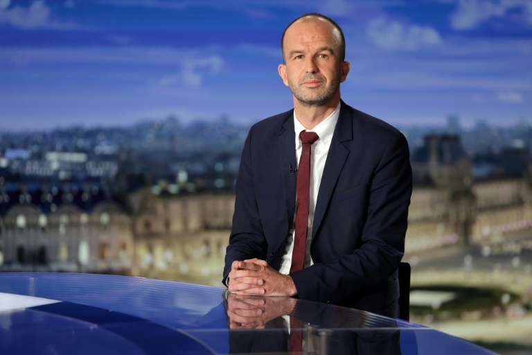 Le coordinateur de LFI, Manuel Bompard, sur France 2, le 16 mars 2026 à Paris 