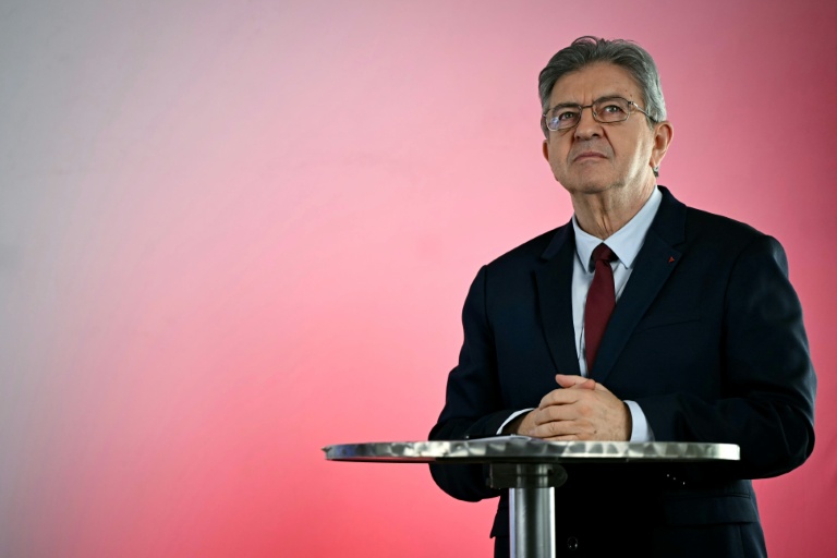 Jean-Luc Mélenchon, candidat de La France insoumise (LFI) à la présidentielle  de 2027, le 14 octobre 2026 à Paris
