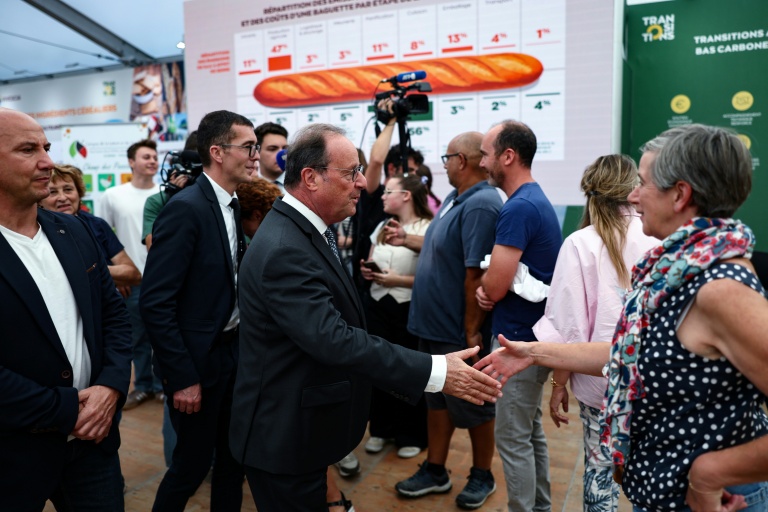 L'ancien président et actuel parlementaire François Hollande lors de sa visite dans une foire agricole à Châlons-en-Champagne, dans la Marne, le 3 septembre 2026