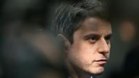 Gabriel Attal répond aux questions de la presse, le 1er mai 2026 à Vanves (Hauts-de-Seine)