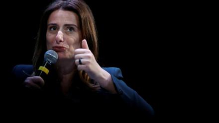 La cheffe des Écologistes Marine Tondelier, le 11 avril 2026 à Paris 