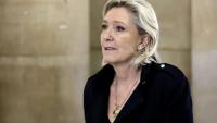 Marine Le Pen, présidente du groupe parlementaire du Rassemblement National, arrive au palais de justice de Paris, le 21 janvier 2026