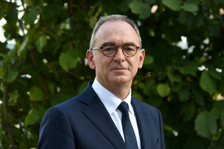 Xavier Piechaczyk devant le siège de RTE à la Defense près de Paris, le 14 septembre 2022
