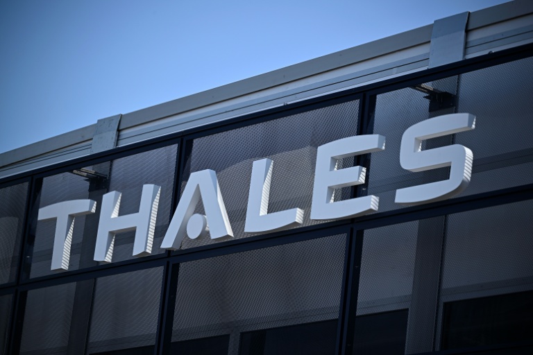 Le logo de Thales au salon du Bourget, près de Paris, le 18 juin 2025