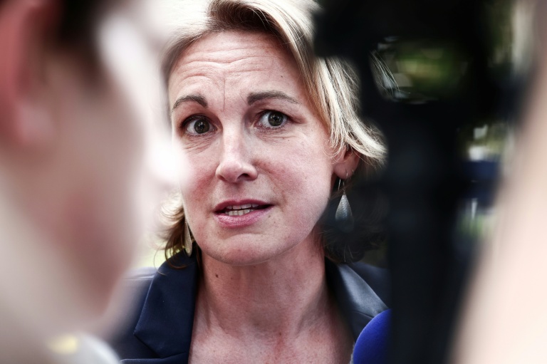 La secrétaire générale de la CFDT, Marylise Léon, s'adresse à la presse au domaine de Bierville à Boissy-la-Rivière, au sud de Paris, le 26 août 2025