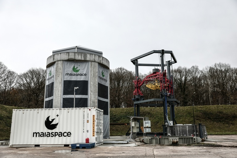 Les installations à Vernon, dans l'Eure, pour conduire des essais pour la future fusée réutilisable de la start-up française MaiaSpace, le 2 décembre 2025