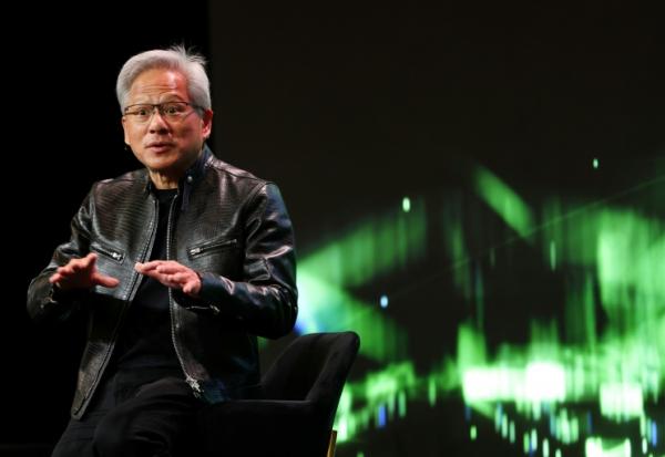Le Pdg de Nvidia Jensen Huang s'exprime le 6 janvier 2026 à Las Vegas à l'occasion du salon de l'informatique grand public CES
