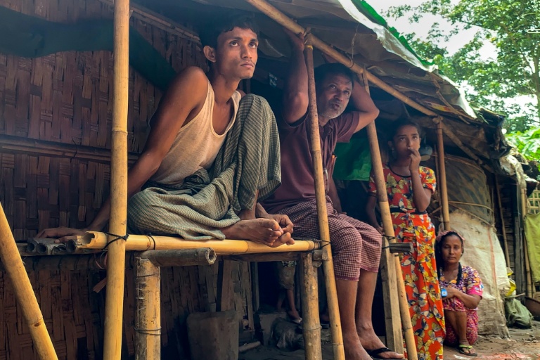 Des Rohingyas déplacés dans le camp de Thet Kay Pyin à Sittwe, dans l'Etat de Rakhine, en Birmanie, le 5 juin 2021