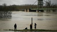 La Garonne en crue à Marmande, dans le Lot-et-Garonne