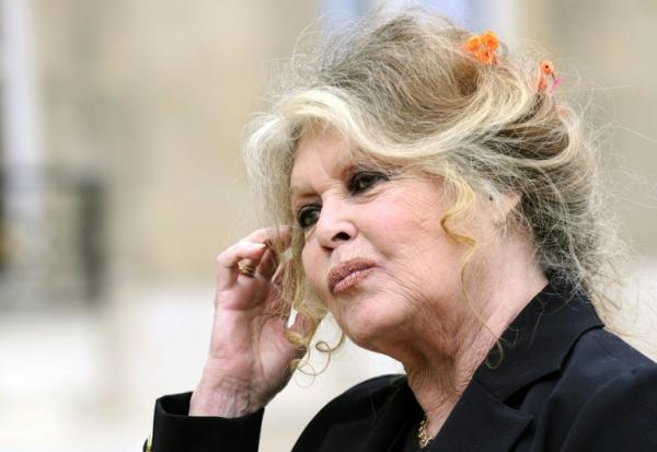 L'actrice française Brigitte Bardot quitte le palais de l'Elysée après une rencontre avec le président de la République Nicolas Sarkozy, le 27 septembre 2007 à Paris