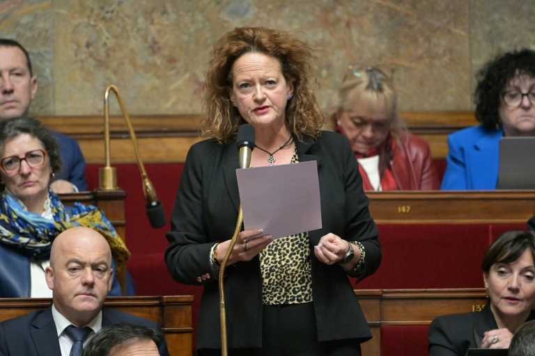La députée Anne-Cécile Violland (Horizons) à l'Assemblée nationale, le 21 janvier 2025 à Paris