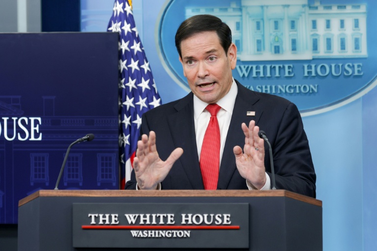 Le secrétaire d'Etat américain Marco Rubio s'exprime lors d'une conférence de presse à la Maison Blanche, le 5 mai 2026, à Washington