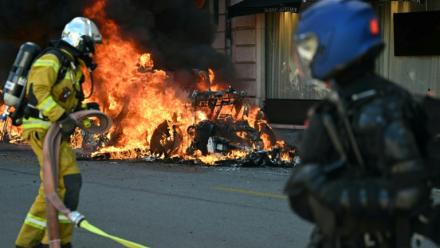 Lors de la manifestation "No-G7" à Genève, le 14 juin 2026
