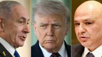 Combinaison de photos réalisé le 16 avril 2026 montrant, de g. à d., le Premier ministre israélien Benjamin Netanyahu à Washington, le 29 septembre 2025, le président américain Donald Trump à Washington, le 13 avril 2026, et le président libanais Joseph Aoun à New York, le 23 septembre 2025
