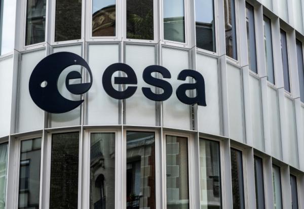 Le logo de l'Agence spatiale européenne (Esa) à Paris, le 23 juillet 2025