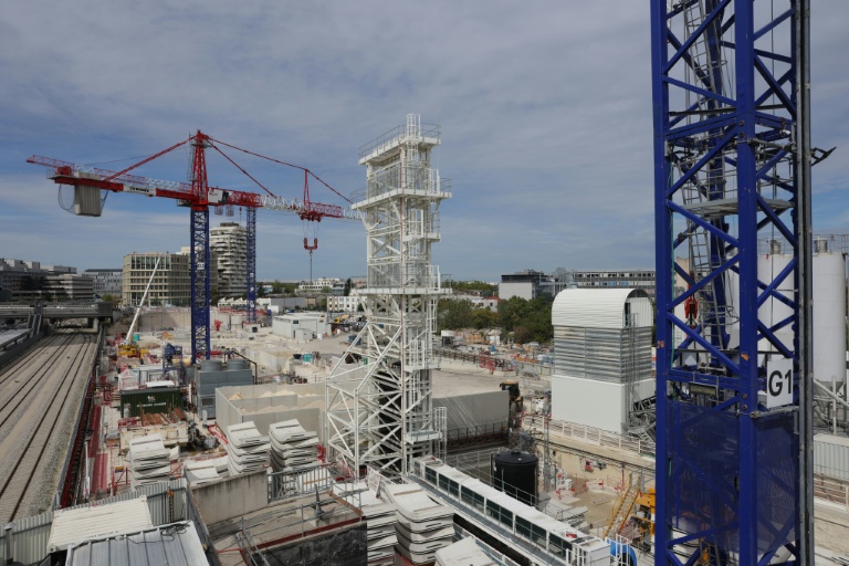 Le chantier de construction de la gare 