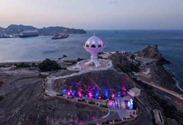 Vue aérienne de la corniche de Mascate, capitale du sultanat d'Oman, le 4 février 2026