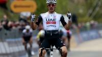 L'espagnol Juan Ayuso, vainqueur de la 7e étape du Giro, le 16 mai 2025 à Tagliacozzo 
