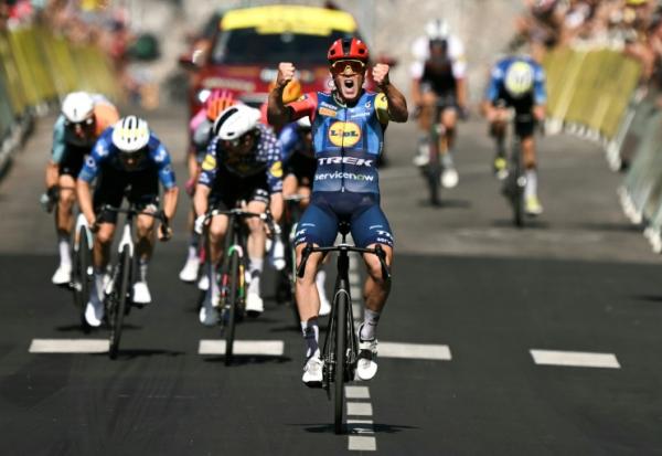 Le Danois Mads Pedersen vainqueur de la 4e étape du Tour de France, le 7 juillet 2026 à Foix