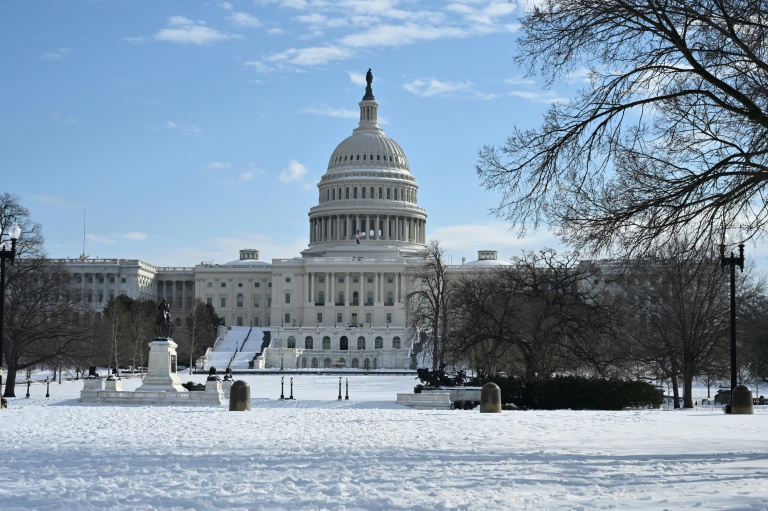 Le Capitole à Washington, le 26 janvier 2026, aux Etats-Unis après le passage d'une tempête hivernale