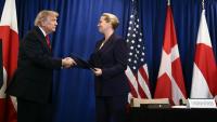 Le président américain Donald Trump et la Première ministre danoise Mette Frederiksen le 22 septembre 2026 au siège de l'ONU à New York
