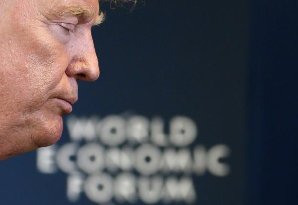 Le président américain Donald Trump, lors de sa dernière visite en personne au Forum économique mondial à Davos (Suisse), le 22 janvier 2020