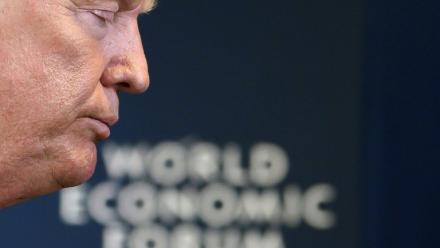 Le président américain Donald Trump, lors de sa dernière visite en personne au Forum économique mondial à Davos (Suisse), le 22 janvier 2020
