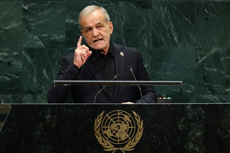 Le président iranien Massoud Pezeshkian aux Nations Unies à New York, le 23 septembre 2026