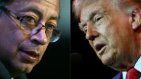 Montage du président colombien à gauche, Gustavo Petro, et le président américain, à droite, Donald Trump