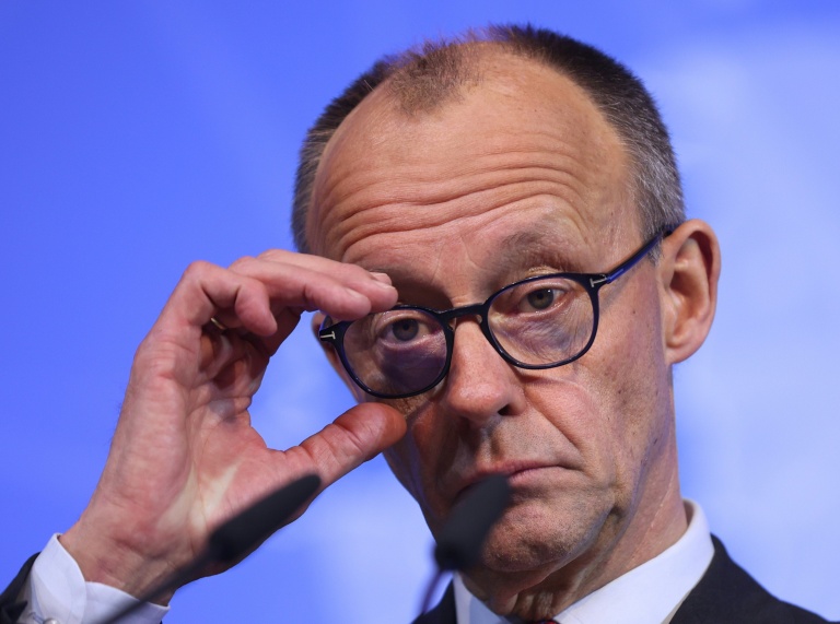 Le chancelier allemand Friedrich Merz lors du sommet de la mer du Nord sur l'énergie, le 26 janvier 2026, à l'hôtel de ville de Hambourg, en Allemagne