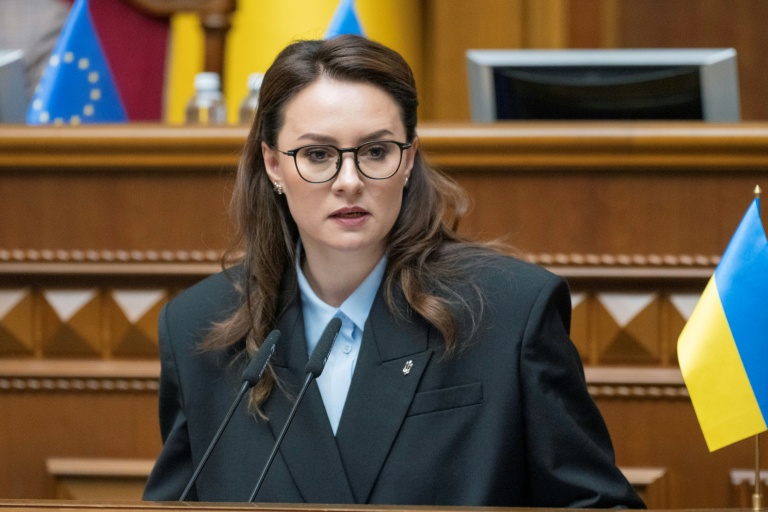 Ioulia Svyrydenko, Première ministre ukrainienne nouvellement nommée, lors d'une session au Parlement ukrainien à Kiev le 17 juillet 2025