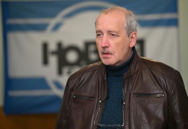 Le rédacteur en chef de Novaïa Gazeta, Sergueï Sokolov, dans les locaux du journal indépendant russe, le 6 octobre 2026 à Moscou