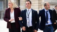 Marine Le Pen à l'Assemblée nationale en compagnie de José Beaurain, le 22 juin 2022
