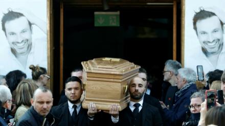 Ultime hommage à l'acteur Bruno Salomone à Joinville-le-Pont, dans le Val-de-Marne,le 23 mars 2026