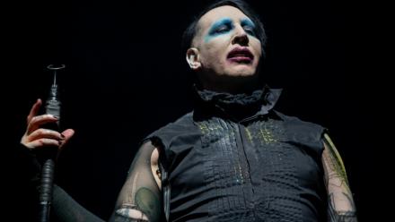 Le chanteur de rock Marilyn Manson en concert à Houston, le 9 novembre 2019 au Texas