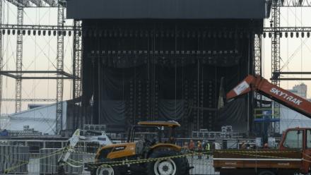 La scène sur laquelle Shakira doit se produire à Rio de Janeiro, où un technicienest décédé après un accident le 26 avril 2026