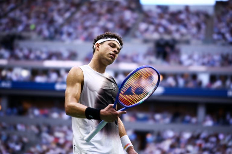 L'Américain Ben Shelton durant sa finale, perdue, contre l'Allemand Alexander Zverev, le 13 septembre 2026 à l'US Open