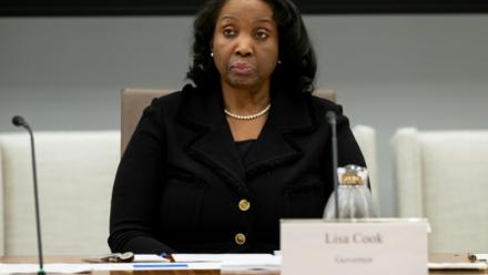 Lisa Cook, membre du conseil des gouverneurs de la Réserve fédérale américaine, le 25 juin 2025 à Washington.