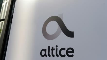 Logo du groupe Altice, le 11 avril 2019 à Paris