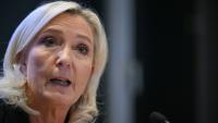 Marine Le Pen, candidate du Rassemblement national (RN), le 14 octobre 2026 à Bruxelles