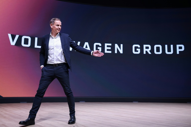 Le PDG de Volkswagen Oliver Blume, lors de la présentation de résultats  du groupe à Wolfsburg, en Allemagne, le 11 mars 2025