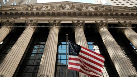 Façade de la Bourse de New York, le 8 avril 2026