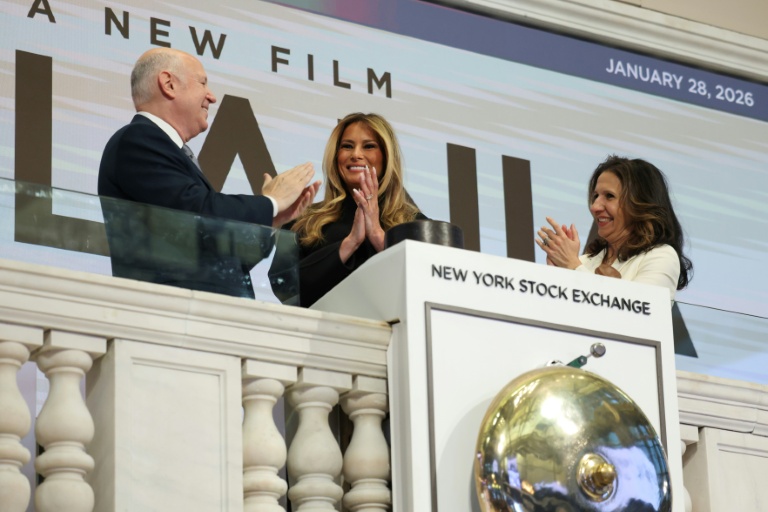 Melania Trump lance la séance de la Bourse de New York, le 28 janvier 2026