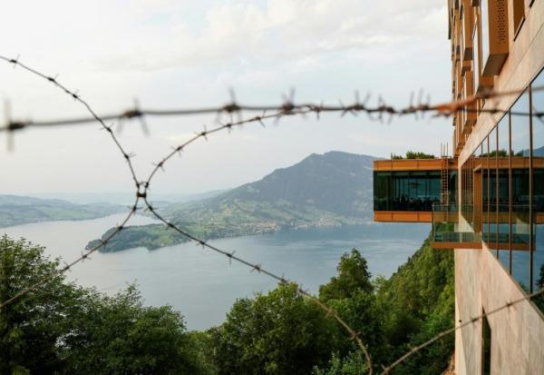 Le complexe hôtelier de luxe de Bürgenstock, dans les Alpes suisses, où se déroulent les négociations américano-iraniennes, le 21 juin 2026