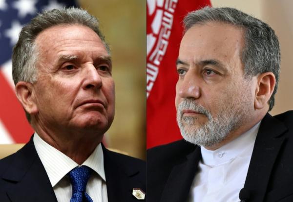 Steve Witkoff, à gauche, et Abbas Araghchi, à droite, doivent conduire vendredi à Oman les négociations entre l'Iran et les Etats-Unis