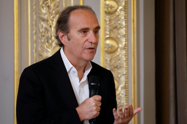 Le milliardaire français Xavier Niel à l'Elysée, à l'occasion d'un sommet sur l'intelligence artificielle, le 21 mai 2024 à Paris 